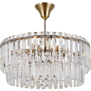 Taklampa Brenza M Transparent Kristall, Antikbrons Blank Ø 48 cm