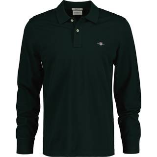 GANT Regular Shield Long Sleeve Polo Tartan Green