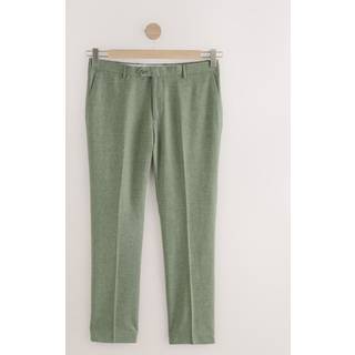 Next Green Tailored Fit Linen Texture Suit Trousers