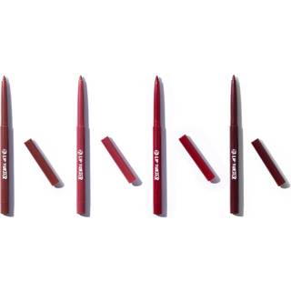 W7 Lip Twister Lip Liner - 4 stk Multi-Pack - Cremet og blandbar l?be makeup til definition og form (r?d n?gen brun pink)