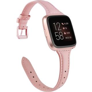 TOYOUTHS Lderrem kompatibel med Fitbit Versa/Versa 2-bnd Damer Mnd Slanke gte lderarmbnd Erstatning for Versa Lite Edition/Versa SE-tilbeh