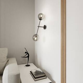 Linear K2 Sort/Grafit væglampe - Ø14 cm, E14, 230V, uden lyskilde
