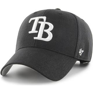 47 MLB sort hvidt hold farve primær logo MVP justerbar struktur hat voksen en størrelse passer til alle - tampa bugt stråler - sort hvid