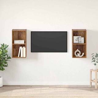TV-møbelsæt 2 pcs Gammelt træ 37 x 37 x 72 cm Konstrueret træ