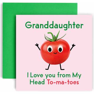 Huxters f?dselsdagskort til kvinder - Jeg elsker dig barnebarn f?dselsdagskort til hende - Sjovt lykkeligt kort til barnebarn Fun Tomato Tillykke