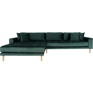 Lido Lounge Sofa - Sofa venstrevendt i mørkegrøn velour