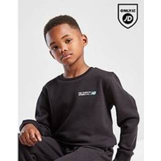 New Balance Linear Logo Crew Tracksuit Children, Sort - 7-8Y