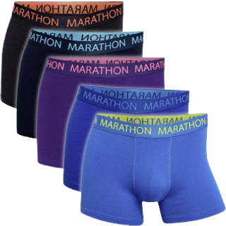 Marathon herre 5-pak tights str. L - sort/blå/lilla (På lager i varehus)