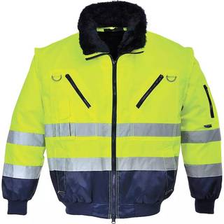 Hi-Vis 3 i 1 pilotjakke - Gul/Marine (Størrelse: 4XL)