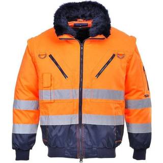 Hi-Vis 3 i 1 pilotjakke - Orange/Marine (Størrelse: 4XL)