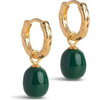 ENAMEL Copenhagen Øreringe - Significant Enamel - Petrol Green