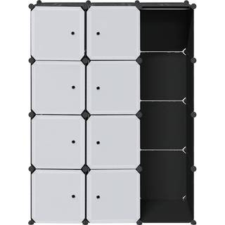 Modulskab 109X36,5X143 Cm - 9 rum / Sort og hvid