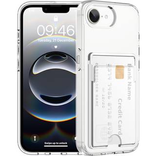 Gukalong etui til iPhone 16e 2025 Heavy Duty stdsikker beskyttelse telefoncover med kortholder Kortholder Anti-gulning klart etui til kvinder m