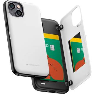GOOSPERY Magnetic Door Bumper Kompatibel med iPhone 15 Case Kortholder Pung Nem Magnet Auto-lukkende Beskyttende Dual Layer Robust Telefon Bagcov