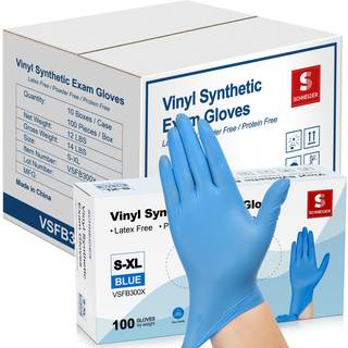 Schneider bl vinyl syntetiske eksamenshandsker Lille etui p 1000 4-mil pulverfri latexfri ikke-sterile engangshandsker