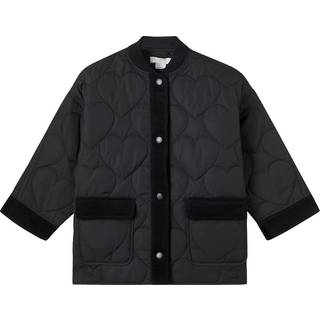Stella McCartney Kids Velvet-trimmed quilted jacket - black - Y 14