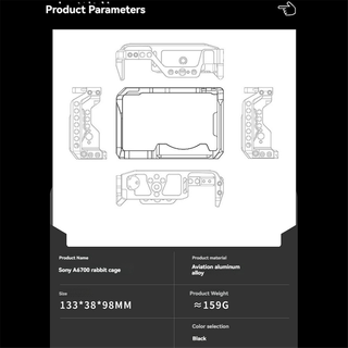 Fuld kamerabur Rig beskyttelsesetui til A6700 DSLR-kamera