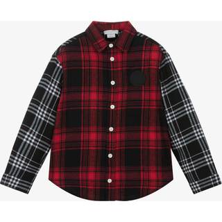 Stella McCartney Kids Colorblock plaid cotton shirt - red - Y 6