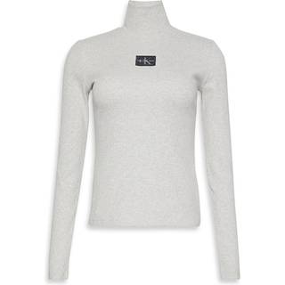 Ribbed Cotton Turtleneck Top - Grey - S