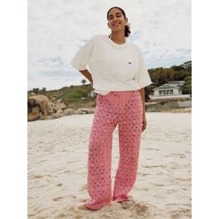 Next Pink Crochet Wide Leg Trousers