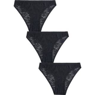 Next Black High Leg All Over Lace No VPL Knickers 3 Pack