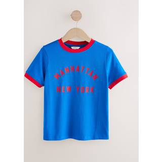 Next Kortærmet T-shirt med rund hals og grafisk Tryk og kontrastfarvet ring