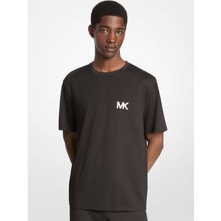 MK Logo Appliqué Cotton T-Shirt - Black - Michael Kors