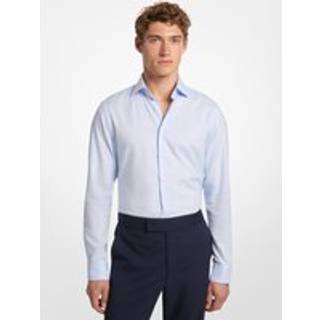 MK Slim-Fit Cotton Dobby Shirt - Blue - Michael Kors - 42