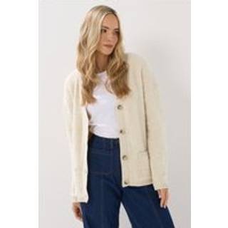 Lts Tall Ivory White Boucle Knitted Cardigan 22-24 Lts | Tall Women's Cardigans