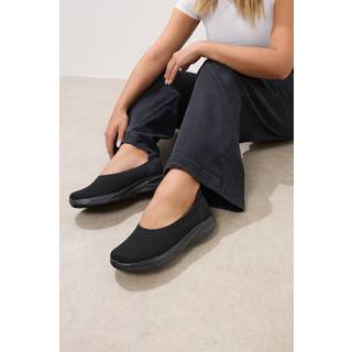 Yours Curve Yours Curve Black Extra-Wide Fit Knitted Ballet Trainers