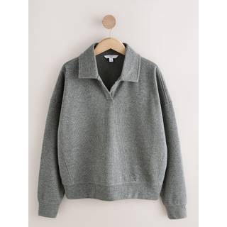 Next Charcoal Grey Supersoft Cosy Rib Knitted Rugby Polo Neck Jumper