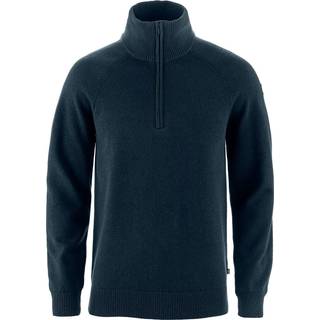Fjällräven Övik Lite Half Zip Uldsweater Herrer størrelse L farve blå