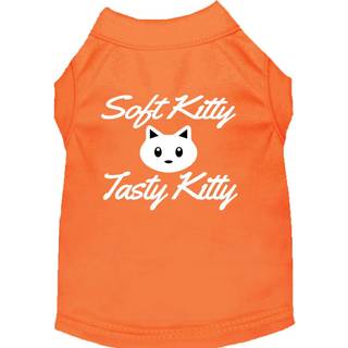 Softy Kitty Tasty Kitty Screen Print Dog Shirt Orange XL