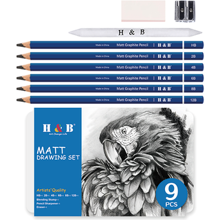 H&B Matt Drawing Set 9-Dele