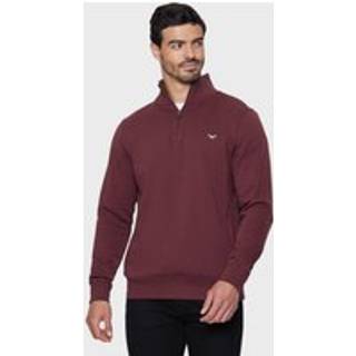 Threadbare Threadbare Red Quarter Zip Sweatshirt