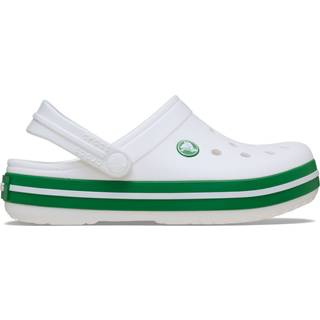 Crocs Crocband Kids Clogs, White/Green Ivy, 25-26