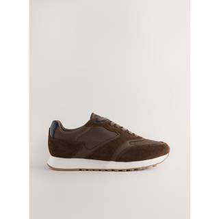Next Brown Smart Casual Runners Trainers with Suede Trim