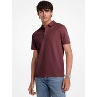 MK Embroidered Logo Cotton Polo Shirt - Red - Michael Kors