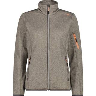 CMP Women's Jacket Knitted + Mesh Fleecejakke Damer størrelse 34 farve grå/beige