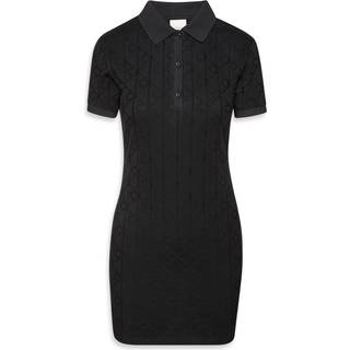 Logo Jacquard Polo Dress - Black - L