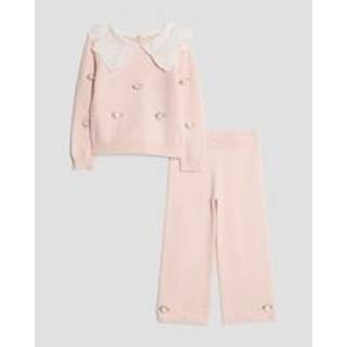 River Island River Island Pink Collared Rose Jumper & Trousers Set