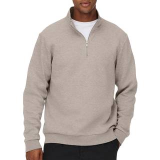 ONLY & SONS Ceres Half Zip Sweat Silver Lining