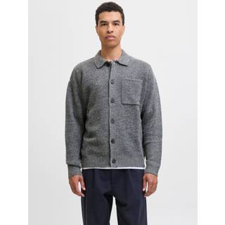 Jack & Jones Finn Knit Button Cardigan Medium Grey Melange