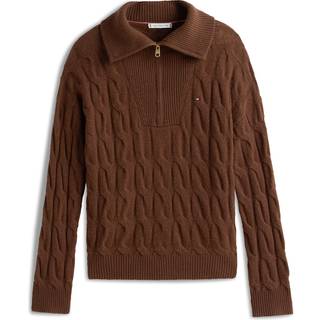 Half-Zip Cable Knit Soft Wool Jumper