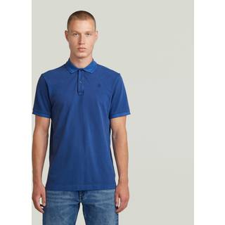 Dunda Overdyed Slim Polo - Medium blue - Men