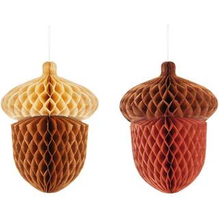 2 stk. Honeycomb Agern 27 cm i Brune og Røde Nuancer – Efterårets hygge i hjemmet