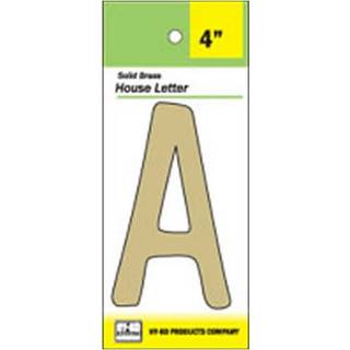 Hy-Ko Products BR-41/A Metal House Number Letter A 4 """" H?j messing finish