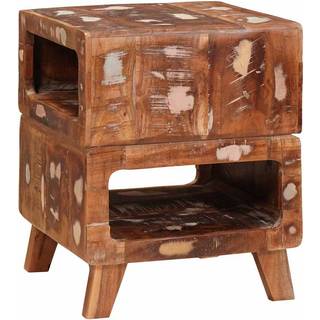 Slutborde med hylde Brun 40 x 40 x 49 cm Solid genbrugs træ