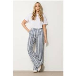 Lts Tall Navy Blue & White Striped Wide Leg Trousers Long > 14 Lts | Tall Women's Wide Leg Trousers - Long 14