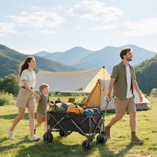 Outdoor Pull Along Trolley - Black